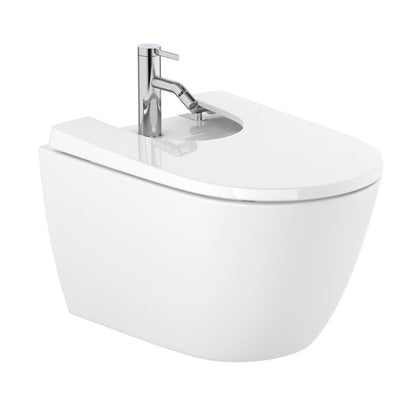 Bidet Hængende Rundt Hvid Keramik 36x53x29 cm