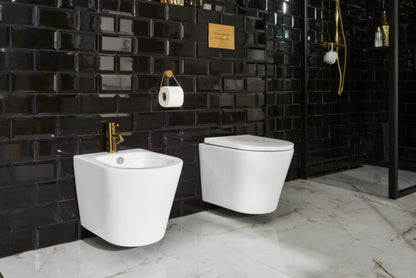 Væghængt bidet i keramik hvid 37x51 cm