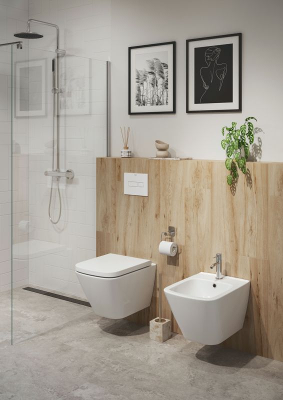 Væghængt Bidet Keramik Hvid 54x34x31,5 cm | 8433290383270