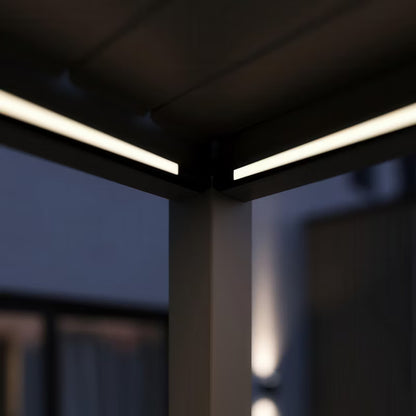 Bioklimatisk Pergola 3x6 m Hvid med LED