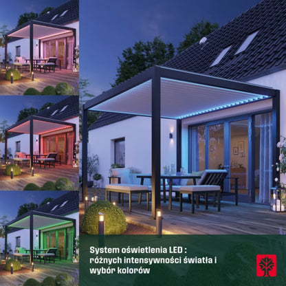 Bioklimatisk Pergola Breva 3x4 m Grå