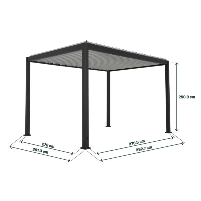Bioklimatisk Pergola Breva 3x4 m Grå