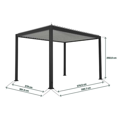 Bioklimatisk Pergola Breva 3x4 m Grå
