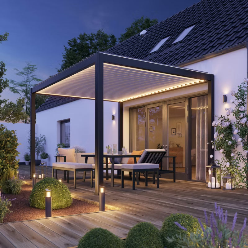 Bioklimatisk Pergola Breva 3x4 m Grå