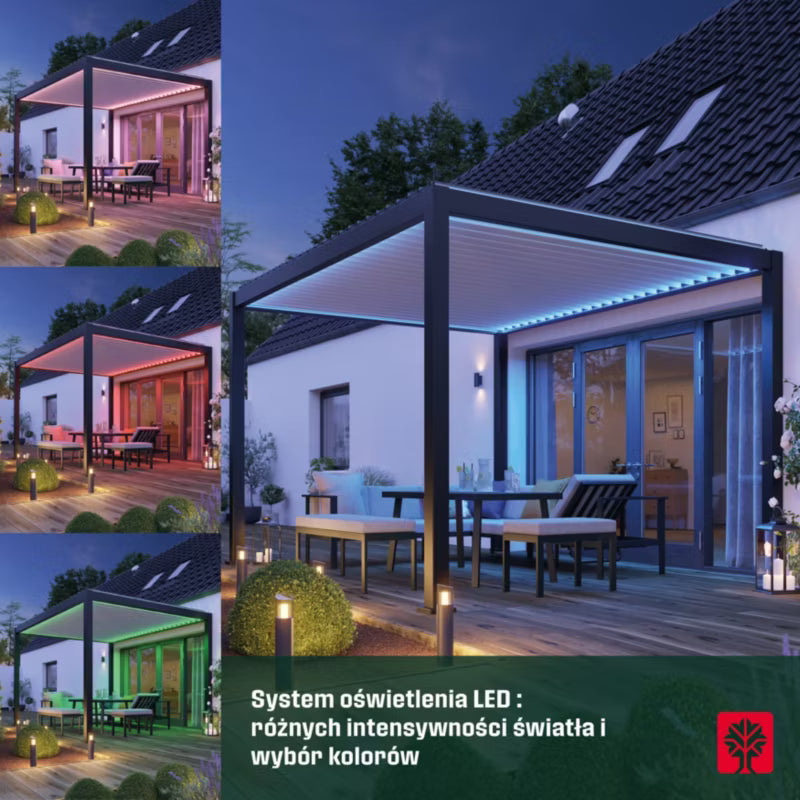 Bioklimatisk Pergola Breva 3x4 m Grå