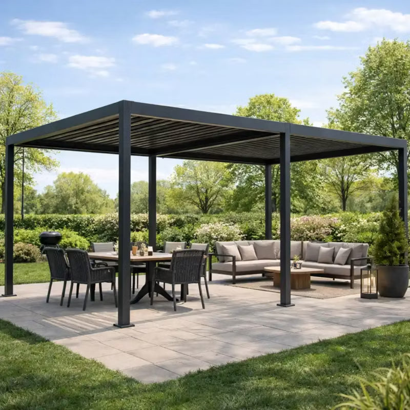 Bioklimatisk Pergola Sola 3x6 m Antracit Stål
