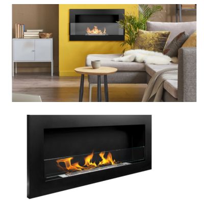 Biopejs 65x40 cm med Glas Sort Struktur