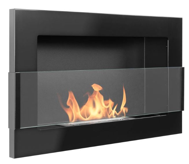 Biopejs 65x40 cm med Glas Sort Struktur
