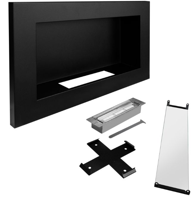 Biopejs 65x40 cm Sort med Glas