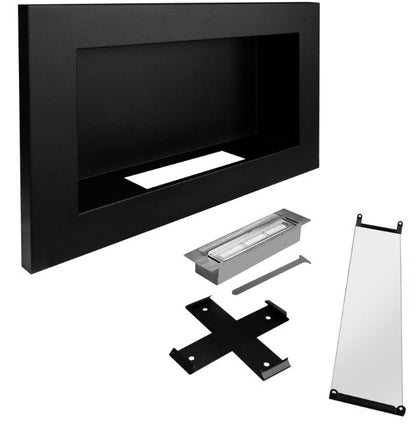 Biopejs 65x40 cm Sort med Glas