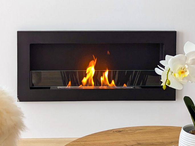 Biopejs 90x40 cm Sort Struktur med Glas