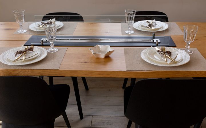 Indbygget biokamin BiokominkiGMT 100 cm mat-sort med glas, 1 stk.
