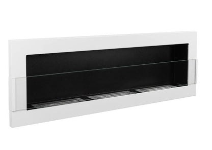 Biokamin BiokominkiGMT væghængt 1200x400 hvid højglans med glas 1 stk.