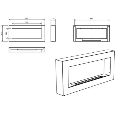 Væghængt Biopejs Box 90x40 cm Hvid Mat