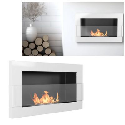 Væghængt Biopejs 65x40 cm med Glas Hvid Blank