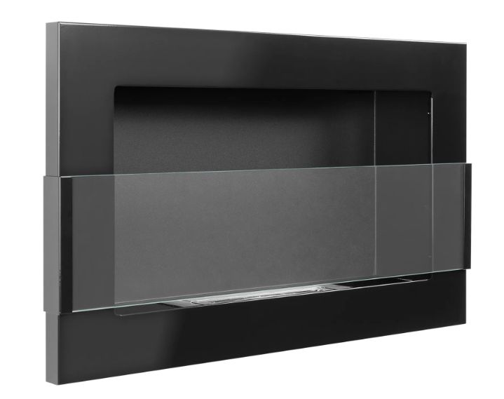 Væghængt Biopejs 65x40 cm med Glas Sort Blank