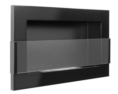 Væghængt Biopejs 65x40 cm med Glas Sort Blank