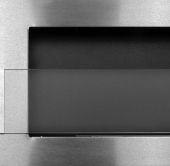 Biokamin BiokominkiGMT væghængt med glas 900x400 Inox 1 stk.
