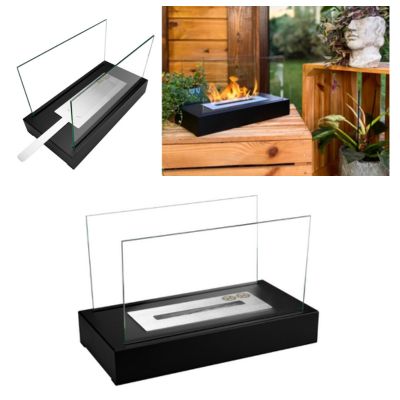 Fritstående Biopejs Glow 36x22 cm Sort Mat