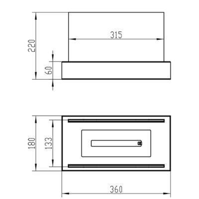 Fritstående Biopejs Glow 36x22 cm Sort Mat