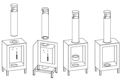 Fritstående Biopejs Kozen 44x31x136,1 cm Sort Mat