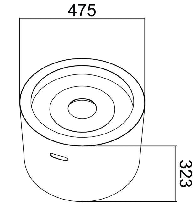 Fritstående Biopejs Moon Ø47,5 cm Sort Mat