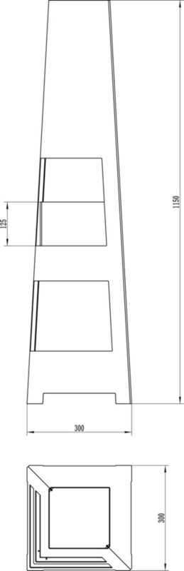 Fritstående Biopejs Pyramid Garden 30x115 cm Sort Mat