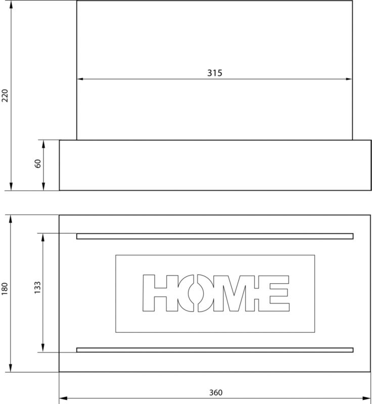 Fritstående Biopejs Home 36x18x38 cm Sort