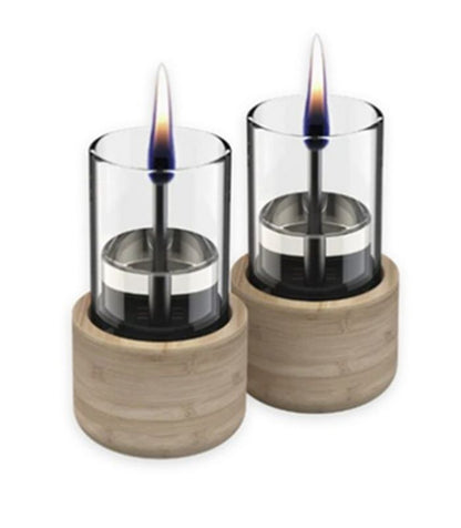 Bordlanterne Candle 70 Bambus Beige 2-Pak
