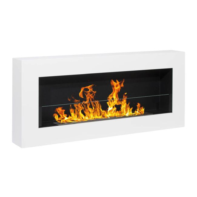 Vægmonteret biopejs Box med glas 900 x 400 mm hvid