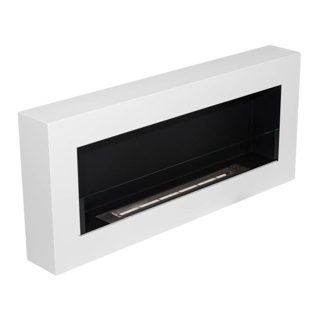 Vægmonteret biopejs Box med glas 900 x 400 mm hvid