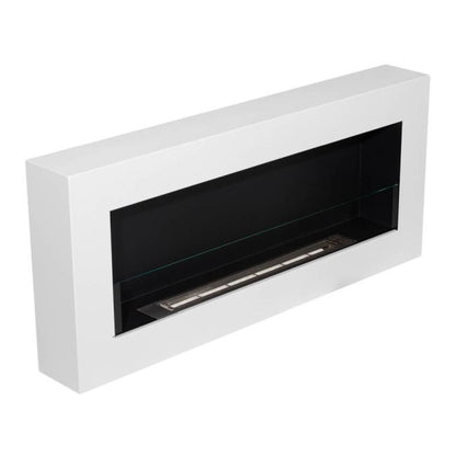 Vægmonteret biopejs Box med glas 900 x 400 mm hvid