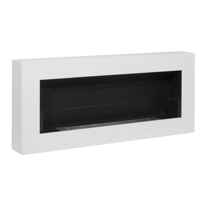 Vægmonteret biopejs Box med glas 900 x 400 mm hvid