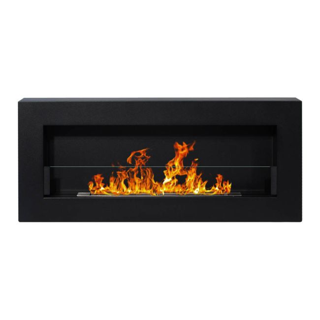 Vægmonteret biopejs Box med glas 900 x 400 mm sort