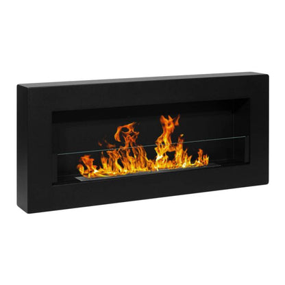 Vægmonteret biopejs Box med glas 900 x 400 mm sort