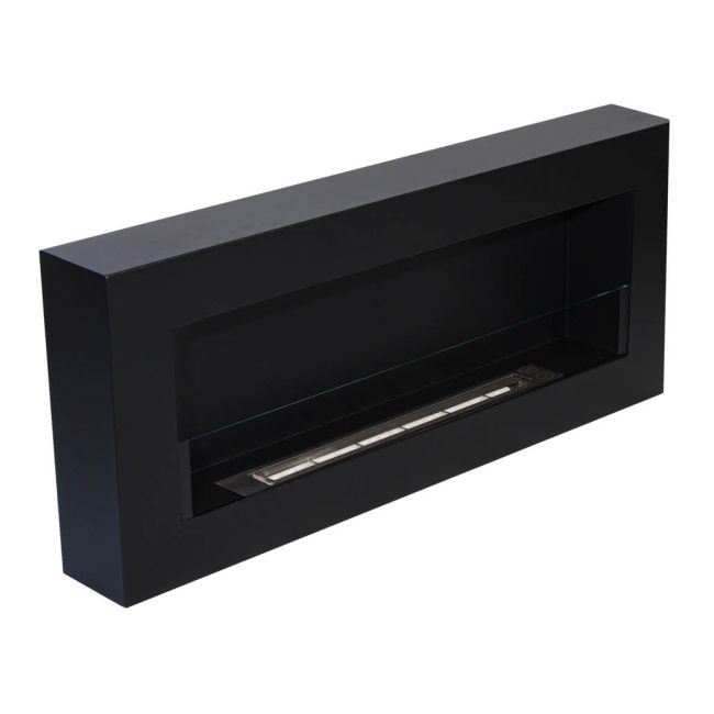 Vægmonteret biopejs Box med glas 900 x 400 mm sort