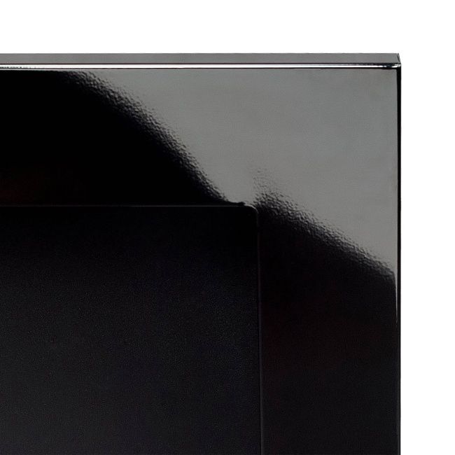 Hængende biopejs med glas 1200 x 400 mm sort højglans