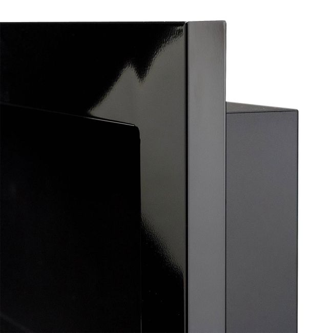 Hængende biopejs med glas 1200 x 400 mm sort højglans