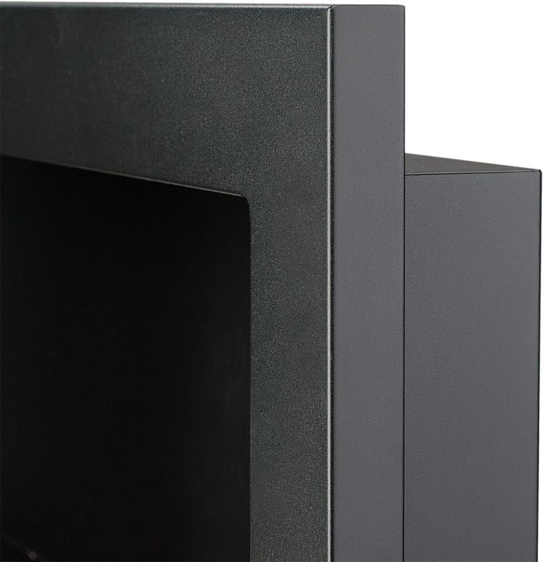 Vægmonteret biopejs med glas 1200 x 400 mm sort