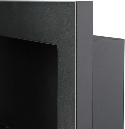 Vægmonteret biopejs med glas 1200 x 400 mm sort