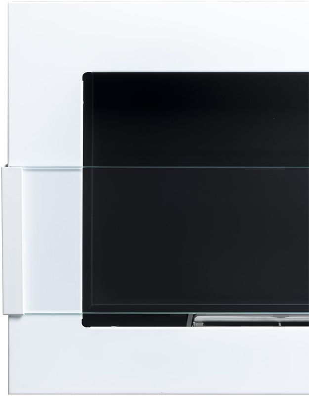Hængende biopejs med glas 900 x 400 mm hvid højglans