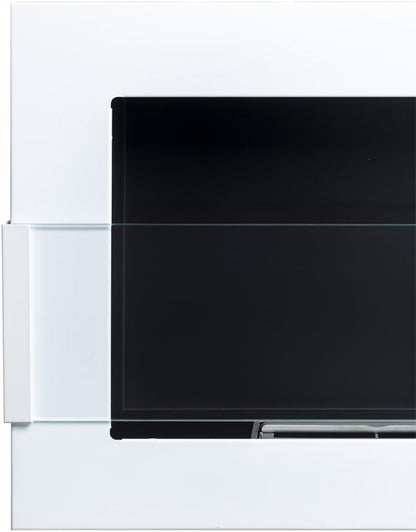 Hængende biopejs med glas 900 x 400 mm hvid højglans