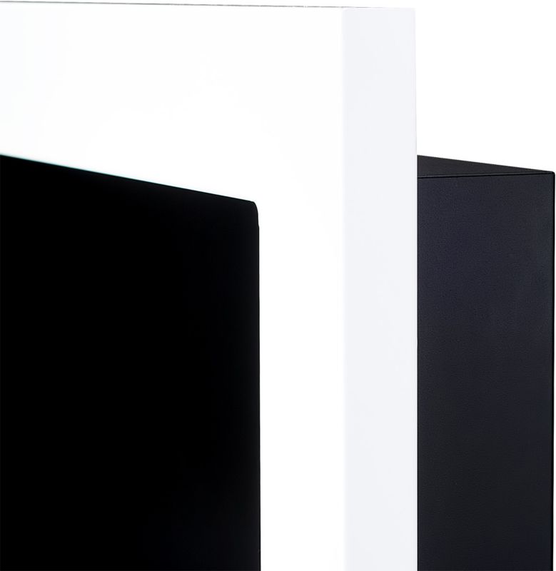 Hængende biopejs med glas 900 x 400 mm hvid højglans