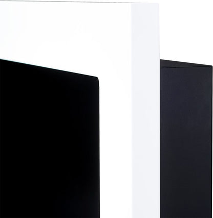 Hængende biopejs med glas 900 x 400 mm hvid højglans
