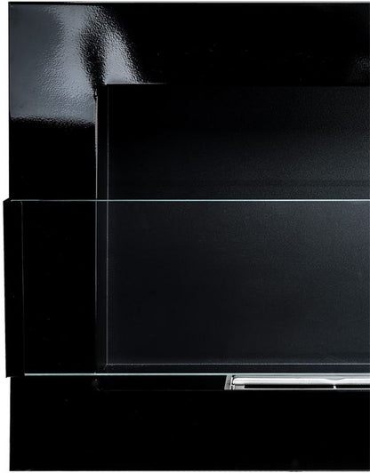 Væghængt Biopejs 90x40 cm Sort Blank med Glas