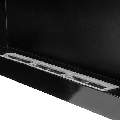 Hængende biopejs med glas 900 x 400 mm sort højglans