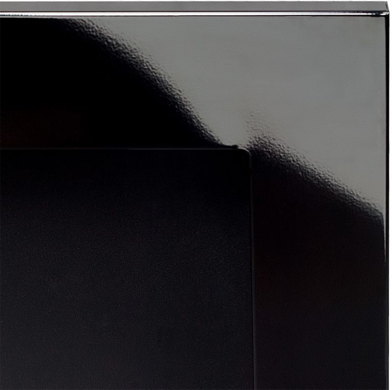 Hængende biopejs med glas 900 x 400 mm sort højglans
