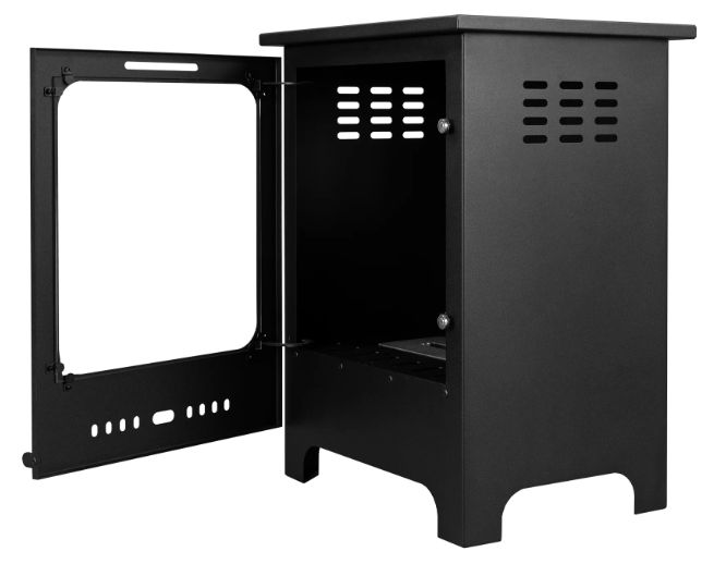Fritstående biopejs BiokominkiGMT Koza Mini mat-sort med glas 1 stk.