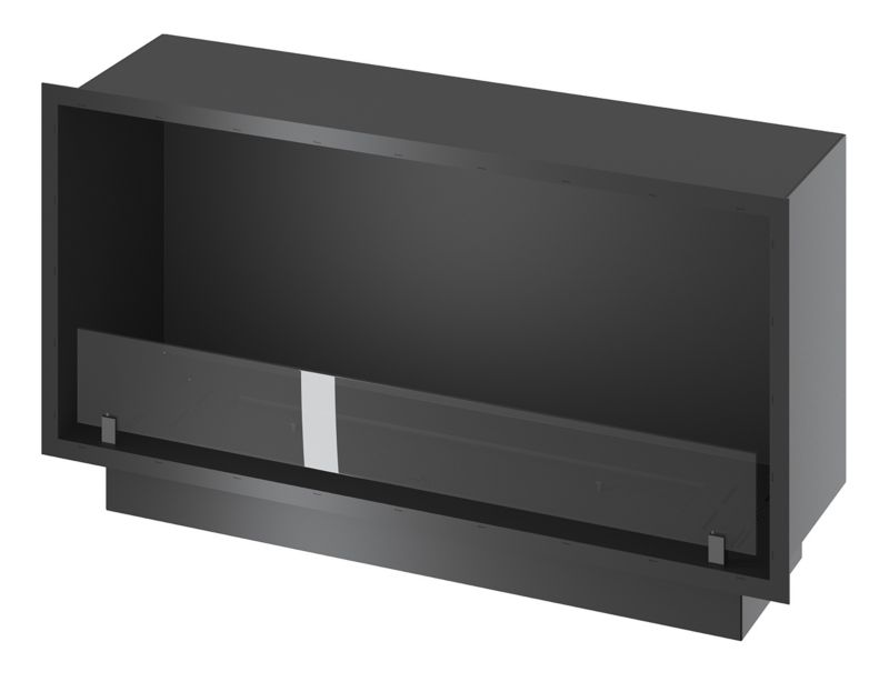 Biopejs til Indbygning SLIM 104,4x49,4 cm Sort med Glas