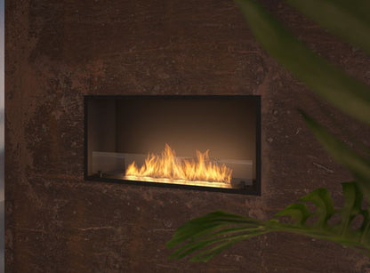 Biopejs til Indbygning SLIM 104,4x49,4 cm Sort med Glas